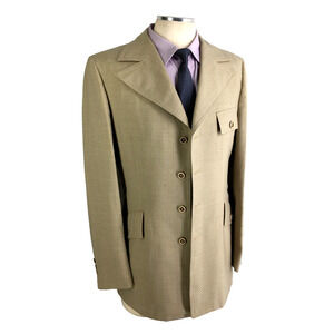 40L Unbranded USA Mens 1970s Vintage 4 Button Cotton Blazer Jacket Herringbone